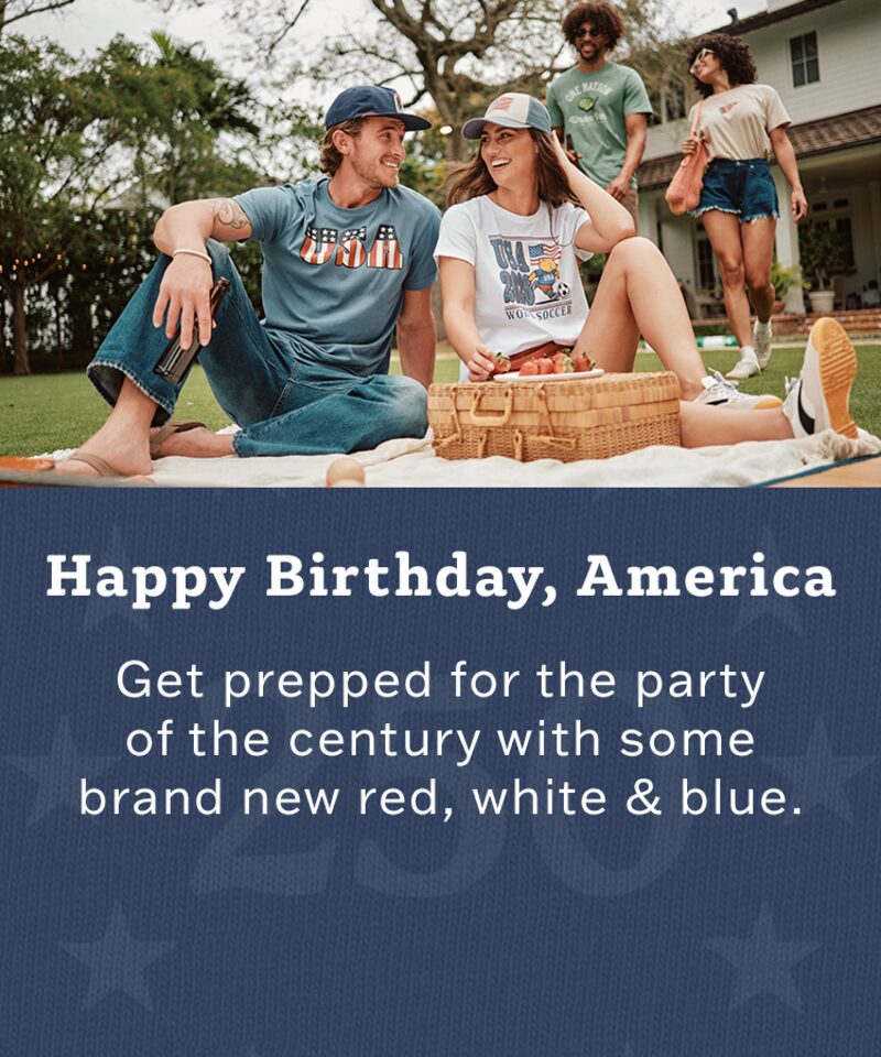 Happy Birthday America summer apparel campaign